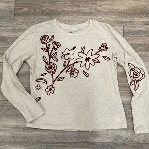 Old Navy Kids Cream Long Sleeve Embroidered Shirt